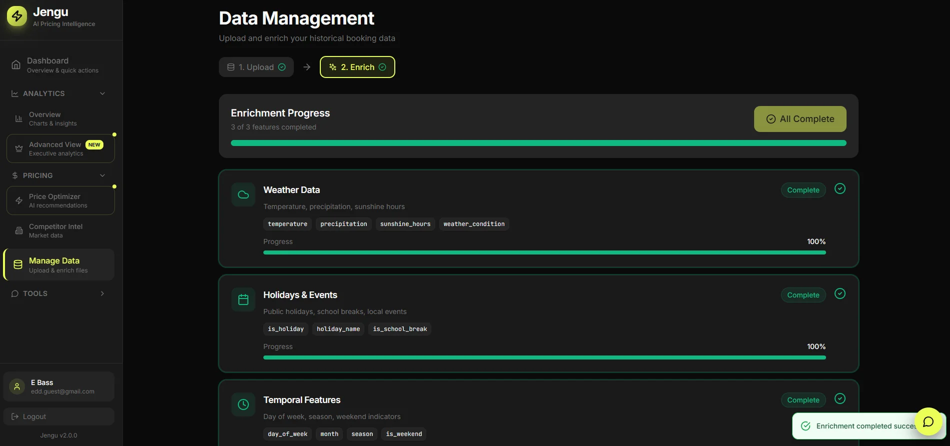Data enrichment dashboard